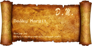 Deáky Margit névjegykártya